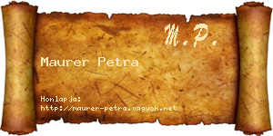Maurer Petra névjegykártya
